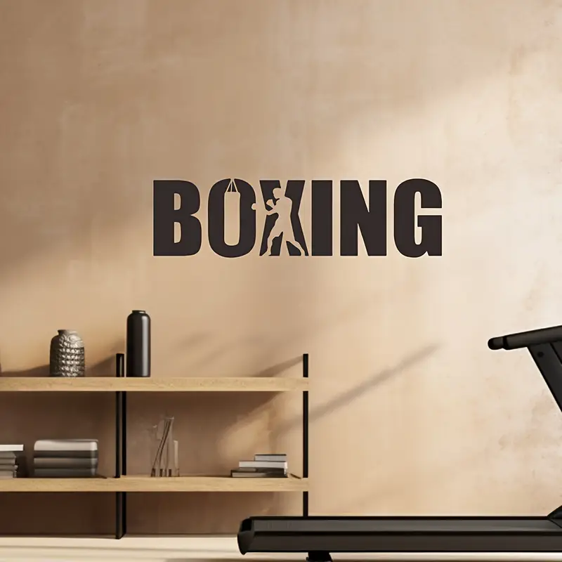 Home Gym Wallpaper - Inspirational Boxer Wall Decal - Vinyl