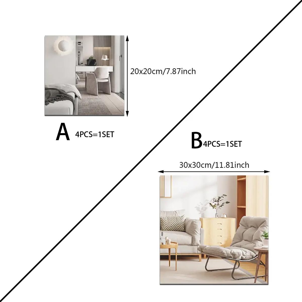 4Pcs Acrylic Mirror Wall Stick - Home Gym Wallpaper 리뷰 및 가격