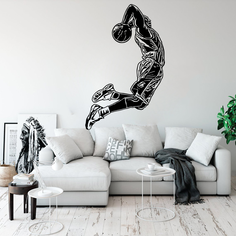 Jumping Basketball Player Wall - Home Gym Wallpaper 리뷰 및 가격