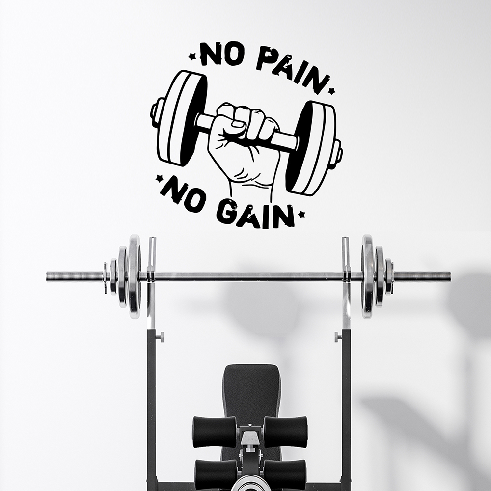 1pc no pain no gain wall stick - Home Gym Wallpaper 리뷰 및 가격